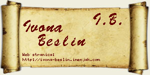 Ivona Bešlin vizit kartica